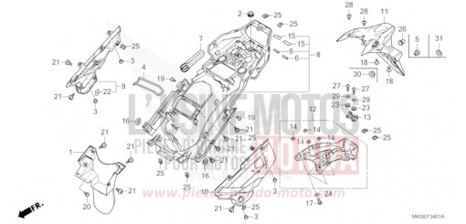REAR FENDER (CRF1100A2/A4/AL2/D2/D4/DL2/DL4) CRF1100A2M de 2021